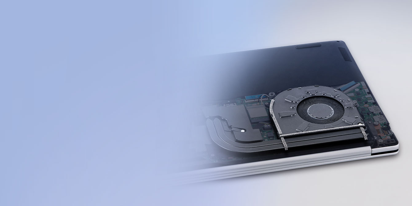MSI Modern 14S smart dust cleaning and cooling feature background
