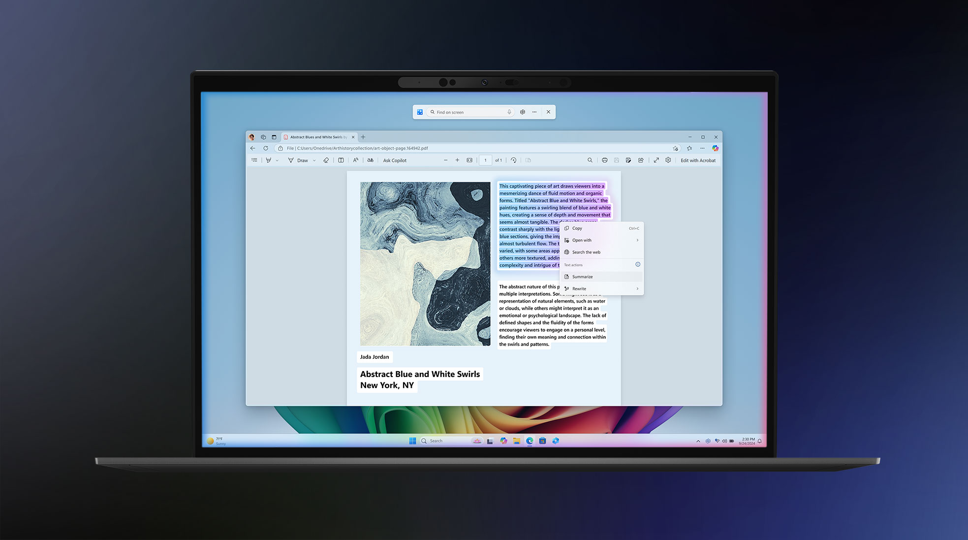 Copilot Click to Do preview