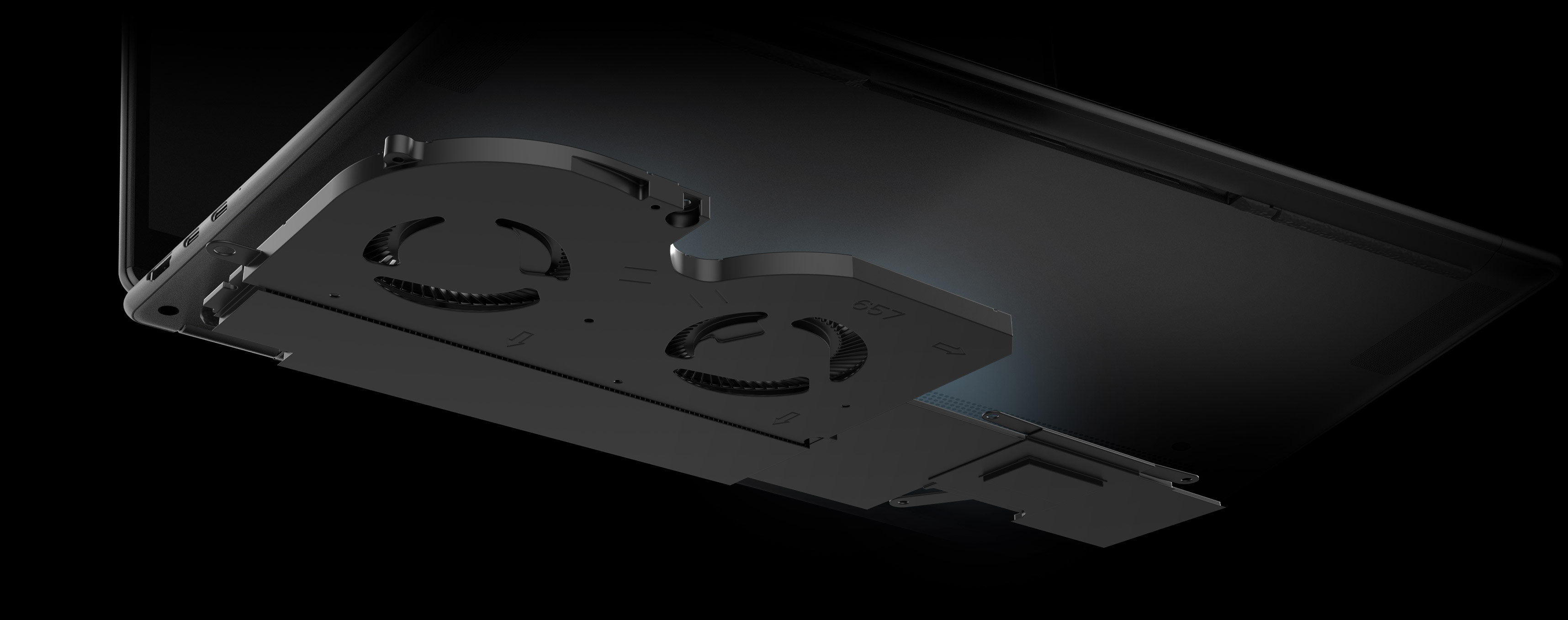 MSI Prestige16 Flip AI Thermal base