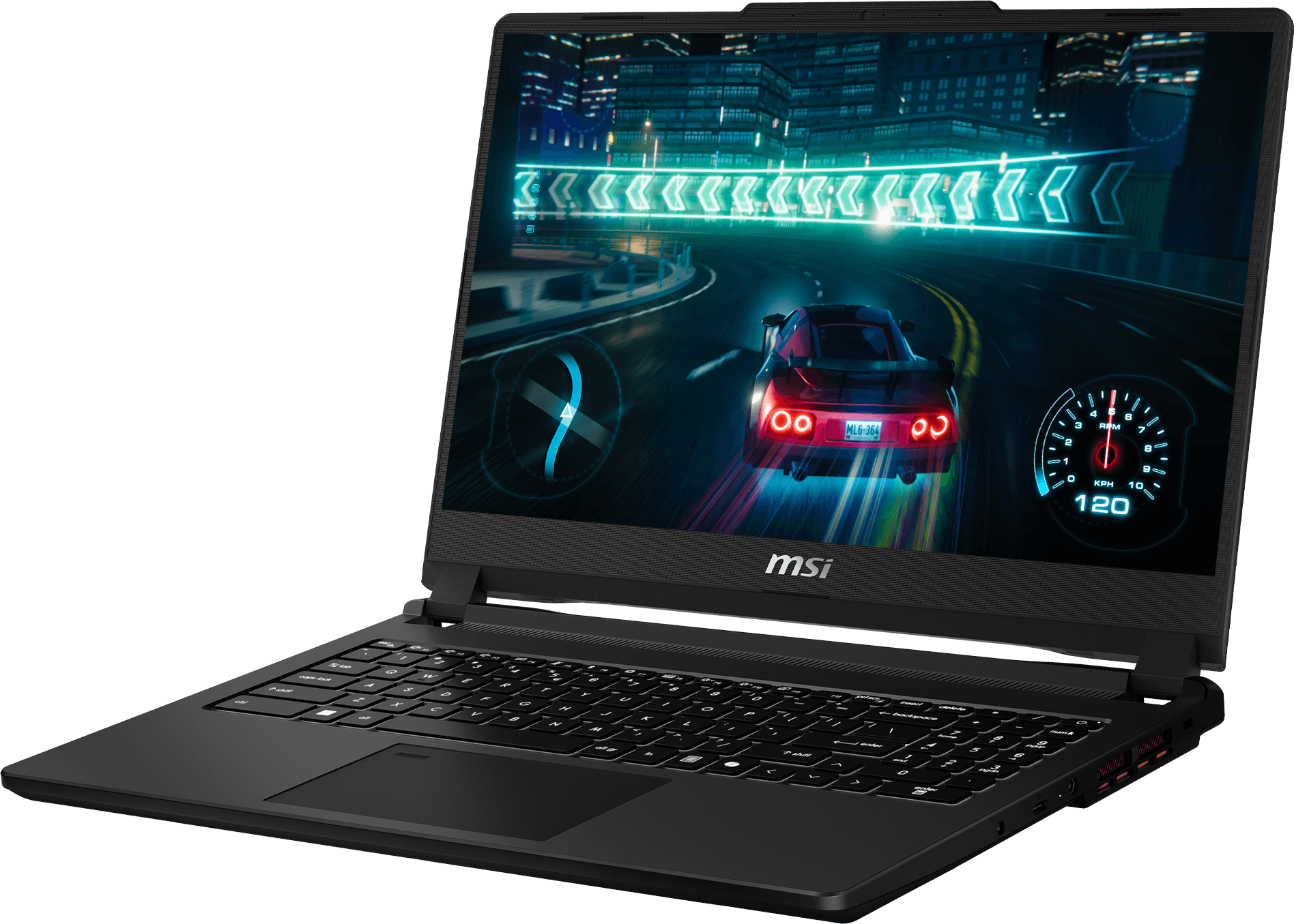 MSI Venture 15 AI+ laptop showing FHD 144Hz display with vivid color