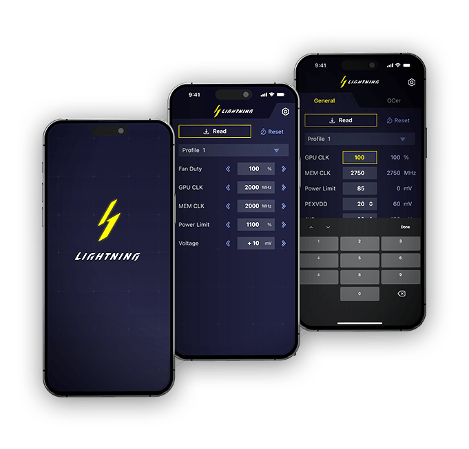 Mobile App - Lightning App for Overclocking
