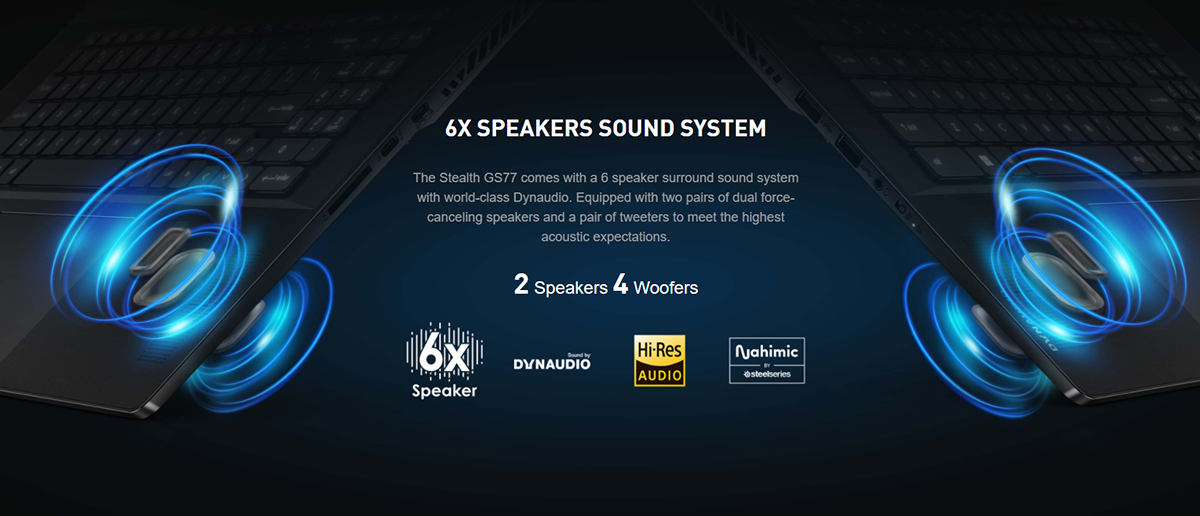 Built with 4 woofers plus 2 speakers