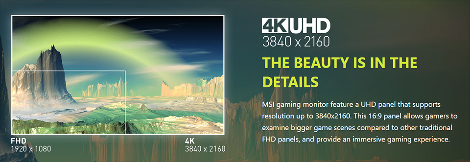 4K resolution can let you see a wider range and delicate in an image.