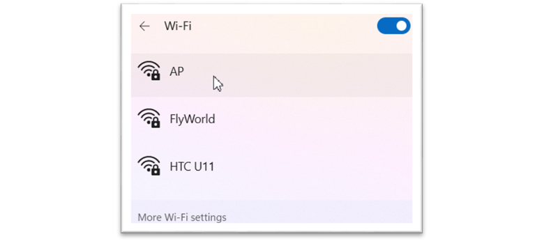 Connect to one of the Wi-Fi access points