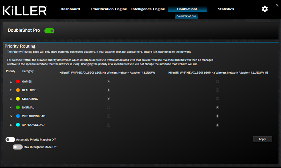 Turn on the DoubleShot Pro function and customize the prioritization according to your preferences.