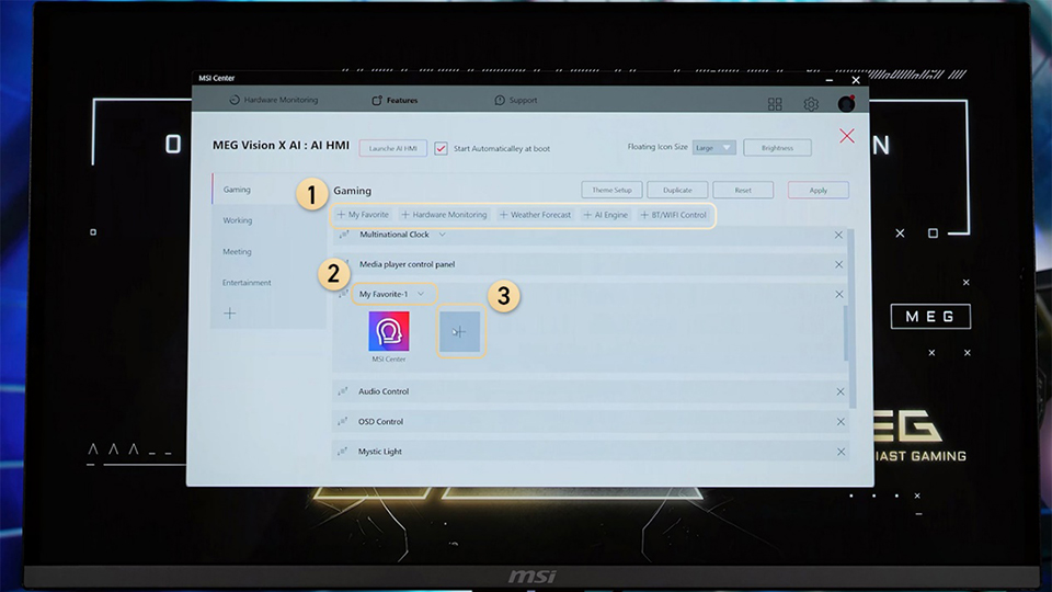 Follow the steps above to add a new app to My Favorite for one-click launch. However, only .exe and .html files can be added.