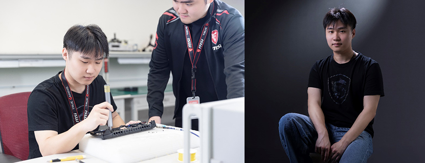 Photo: Shun-Chia Tseng analyzes RF noise sources inside system modules using specialized instrumentation.