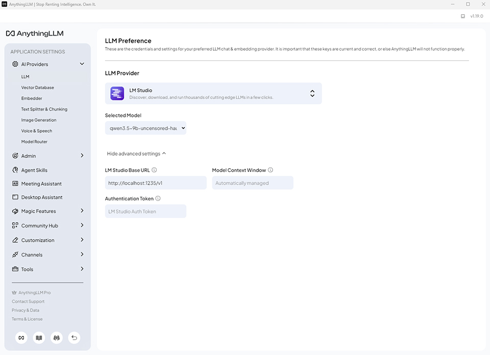Enable the local model API in Bionic first and note the base URL address