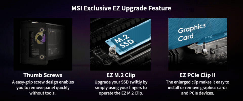 MSI exclusive EZ Upgrade feature