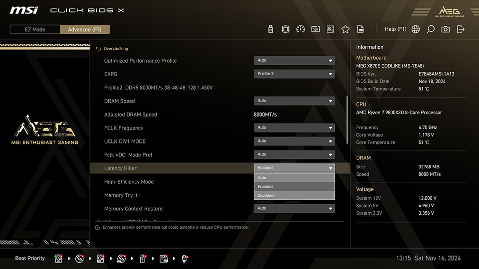 What is MSI Latency Killer and High-Efficiency Mode
