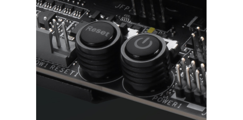 Onboard power button used to boot the system when tested outside a chassis