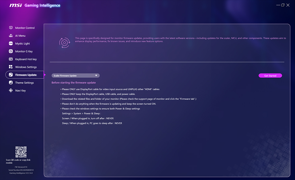 Reset the OSD settings