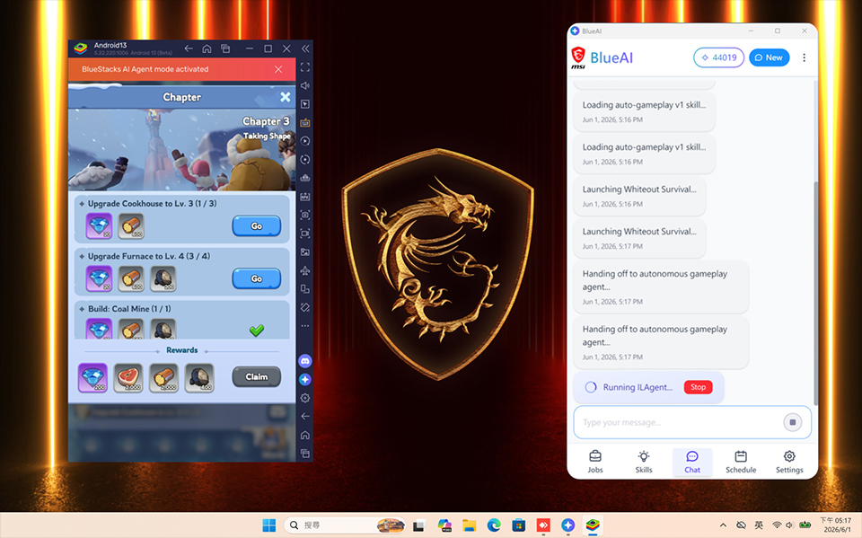 MSI and BlueStacks Launch Blue AI Worker