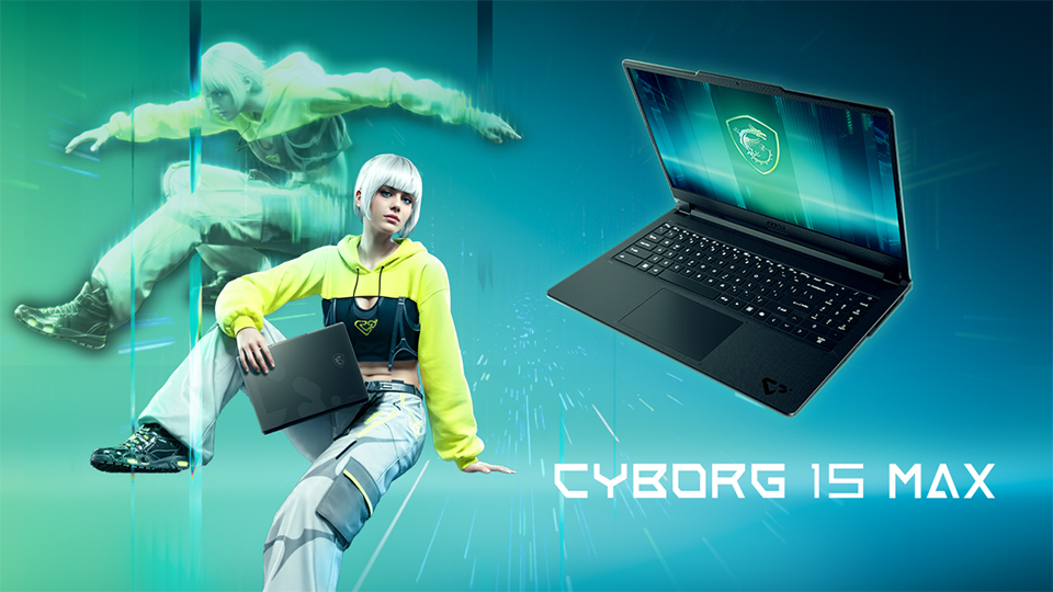 Cyborg 15 Max brings everyday gaming performance to more players with bold, rebel-inspired style and up to 130W* total power.