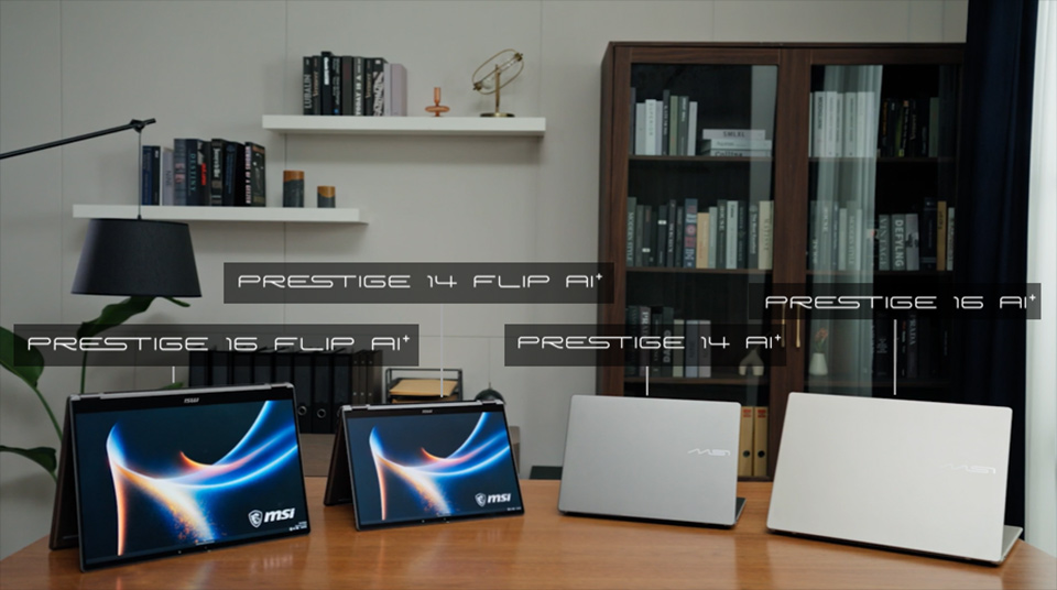 The MSI Prestige Series equipped with a high-capacity 81Whr battery to ensure long-lasting productivity.