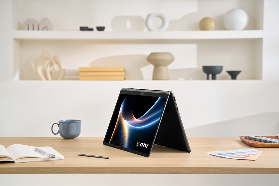 The Prestige Flip Series transforms seamlessly between laptop and tablet modes, paired with MSI Nano Pen support for intuitive, on-the-go productivity.