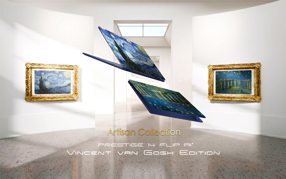 MSI Artisan Collection introduces the MSI Prestige 14 Flip AI+ Vincent van Gogh Edition