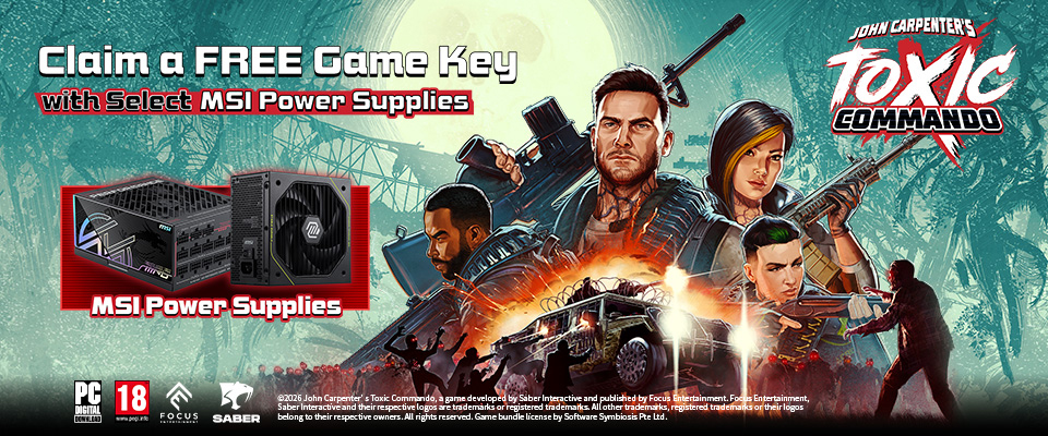 Get John Carpenter’s Toxic Commando FREE with select MSI Power Supplies