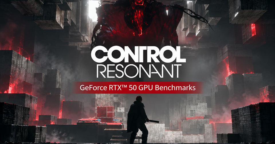 Control Resonant GeForce RTX 50 GPU benchmarks, tested by MSI with the Ray Tracing Preset on Ultra (highest path tracing quality) at native resolution.