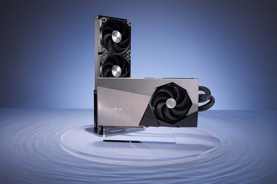 MSI GeForce RTX 50 SUPRIM LIQUID SOC lifestyle shot