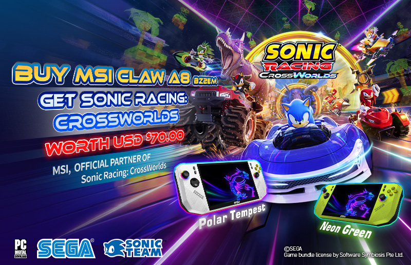 MSI a SEGA oznamují oficiální partnerství v rámci herního balíčku Sonic Racing: CrossWorlds