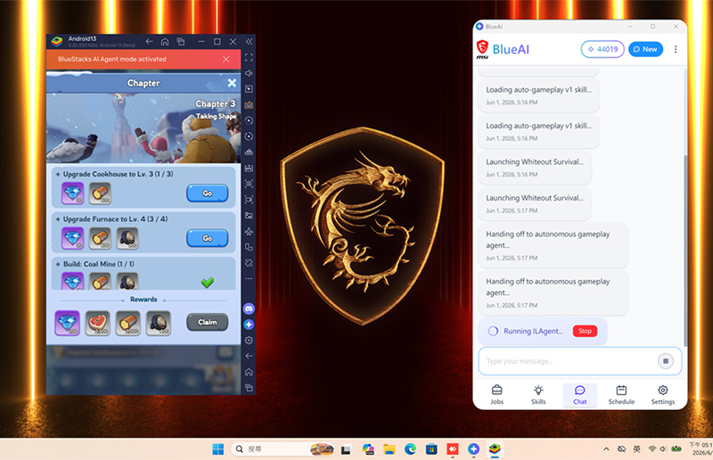 MSI and BlueStacks Launch Blue AI Worker — An Agent Built for Gamers, Powered by Your GPU