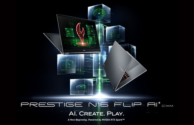 MSI presenta Prestige N16 Flip AI+: un 2 en 1 con tecnología NVIDIA RTX Spark diseñado para la era de la IA autónoma