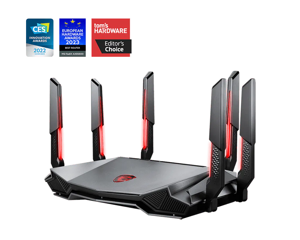 RadiX AXE6600 WiFi 6E Tri-Band Gaming Router