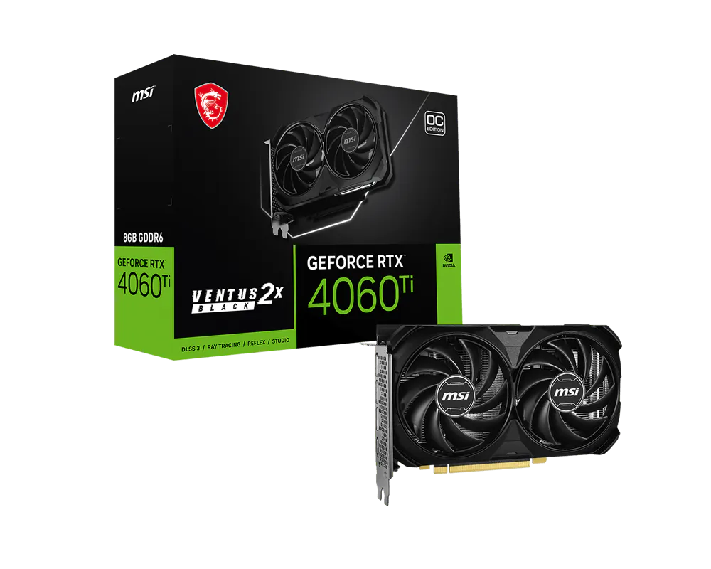 GeForce RTX™ 4060 Ti 8G VENTUS 2X BLACK E1 OC