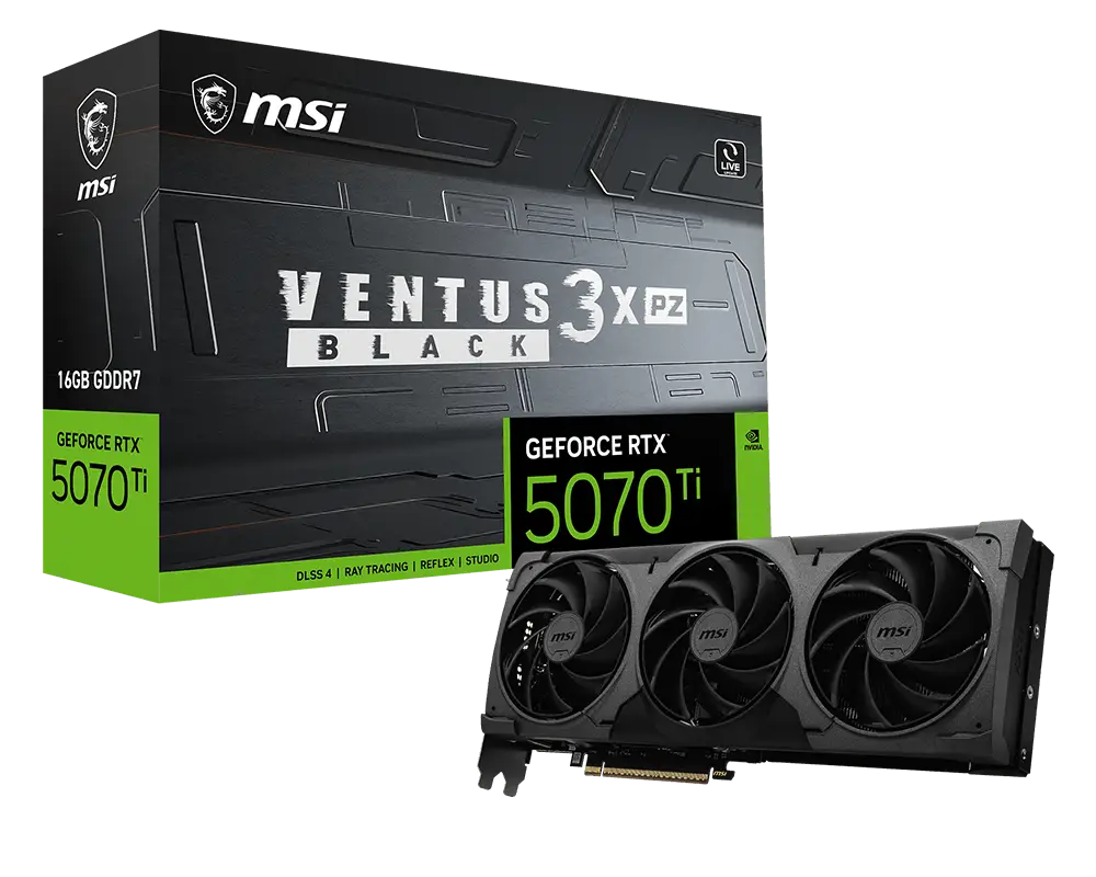 GeForce RTX™ 5070 Ti 16G VENTUS 3X PZ BLACK