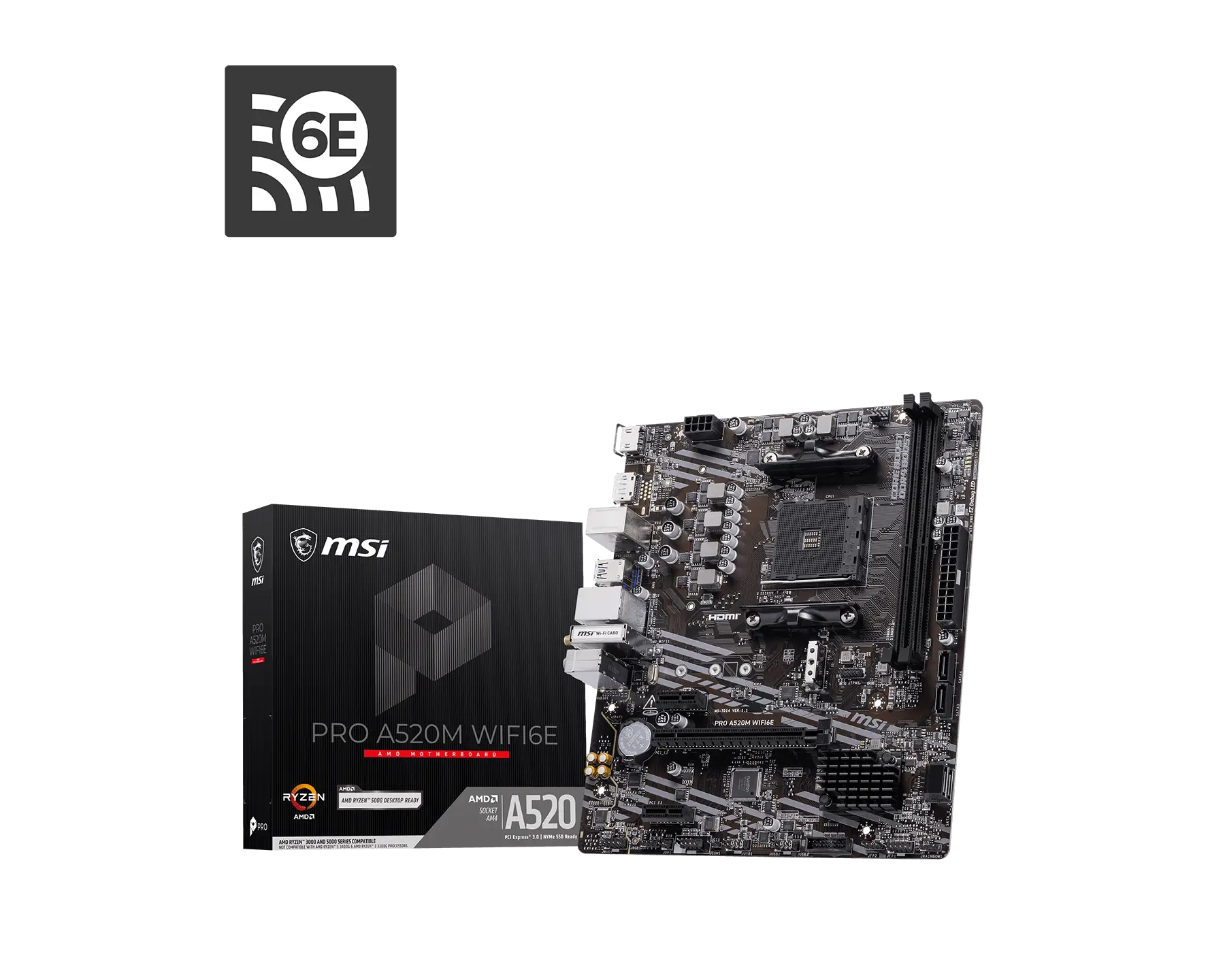 T*D様 Ryzen7 5700X+A520M-A PRO+WiFi6E 動作確 MSI PRO A520M WIFI6E AMD AM4 DDR4 HDMI mATX Motherboard