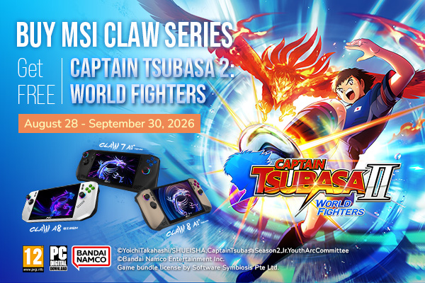 Compra la serie MSI Claw, consigue gratis CAPTAIN TSUBASA 2: WORLD FIGHTERS