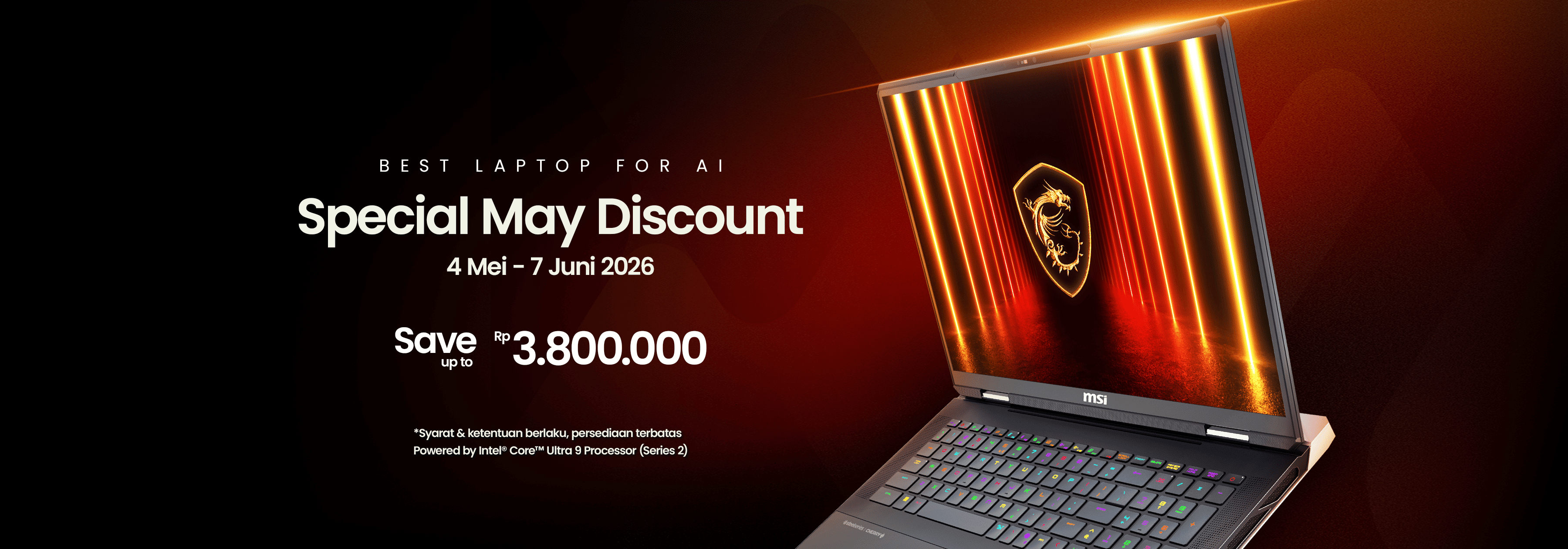 MSI Special May Discount 2026 – Promo Laptop & Cashback MSI