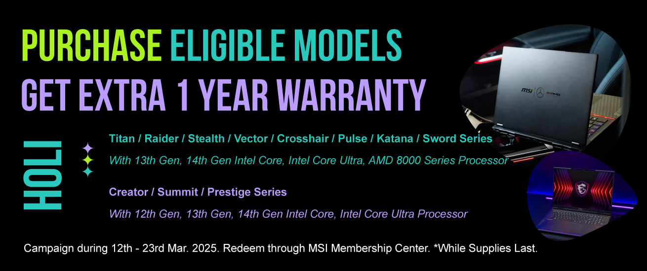 MSI Laptop Extra Warranty Offer