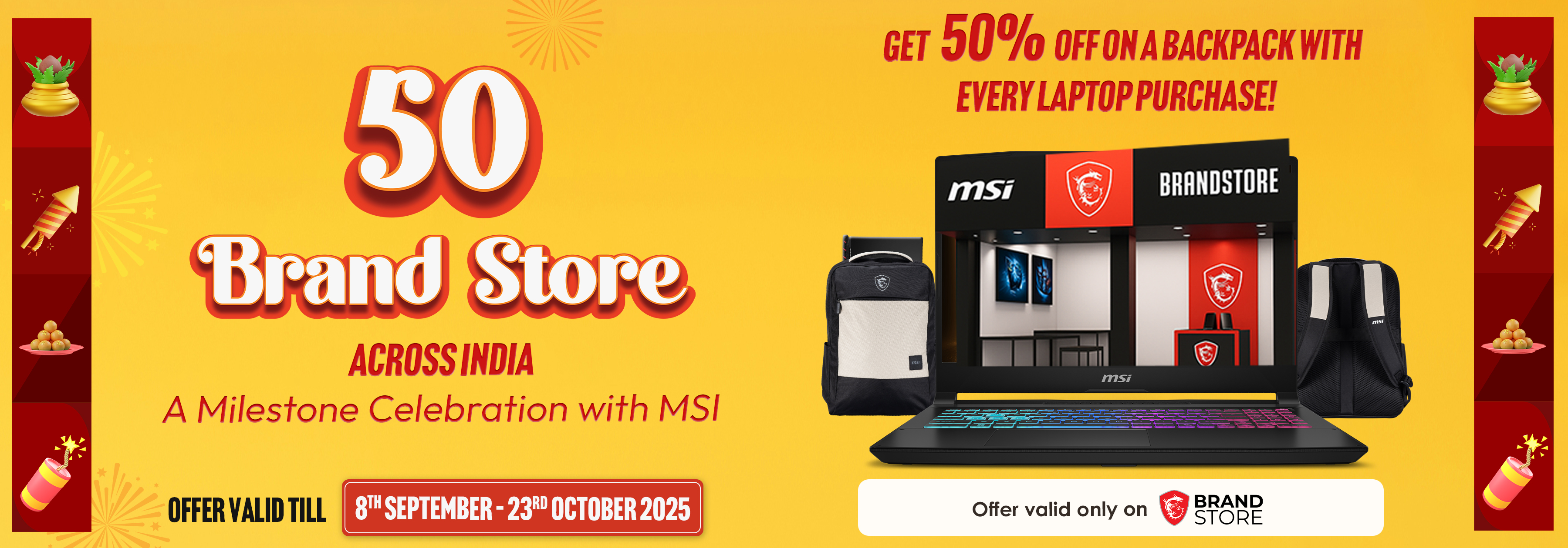 50 Brand Stores Celebration with Backpack 50% Discount