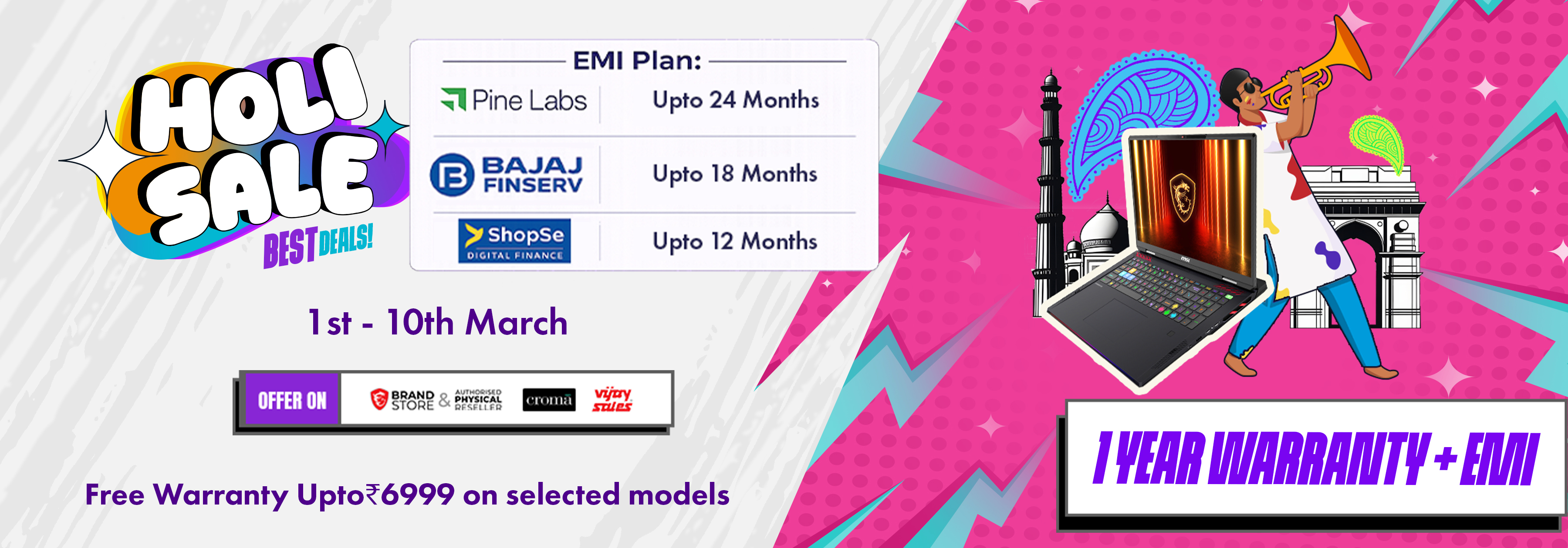 MSI Holi Sale Laptop Offer Promotion