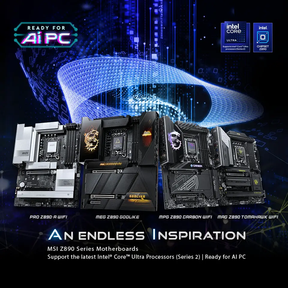 MSI Intel Z890 Series Motherboards for Intel Core Ultra series 2 processor