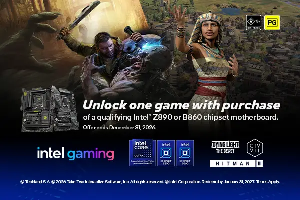 Purchase qualifying MSI Z890 and B860 Motherboards, Get Games vis Intel Software Advantage Program