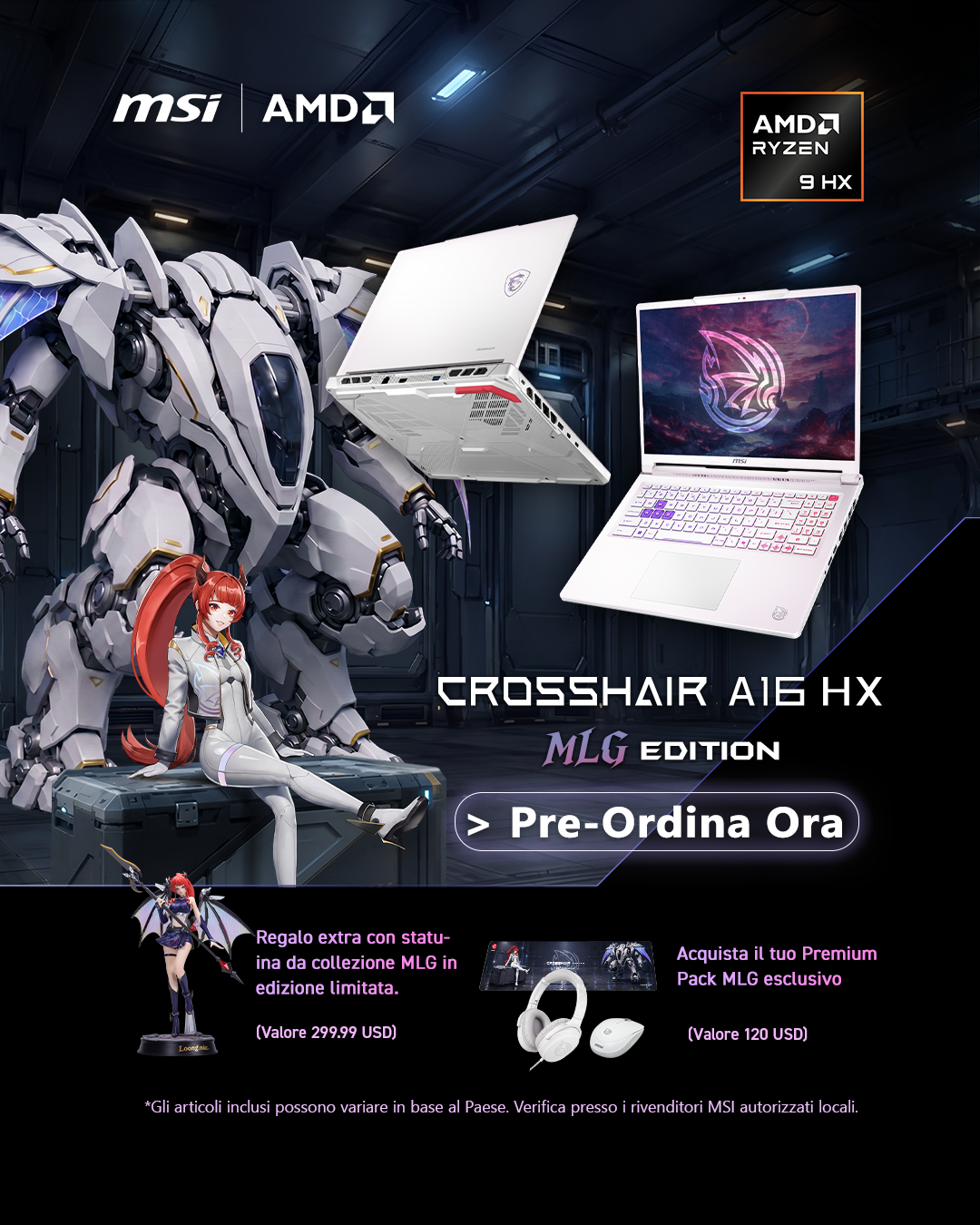 Crosshair A16 HX MLG Edition Prestazioni AI-Ready da 16”. Pensato per andare oltre.