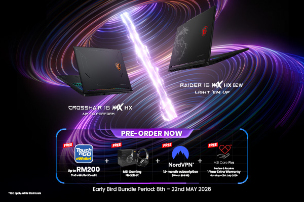 MSI Malaysia Opens Pre-Orders for the All-new Raider and Crosshair Gaming laptops, Now Available for Pre-Order in Malaysia – 8 to 22 May 2026