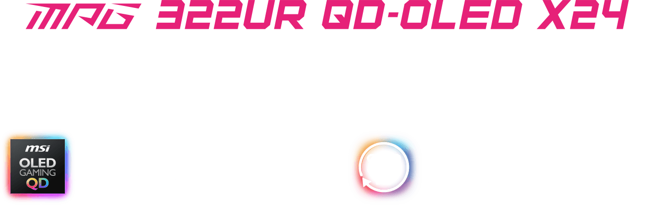 MPG 322UR QD-OLED X24 feature icons