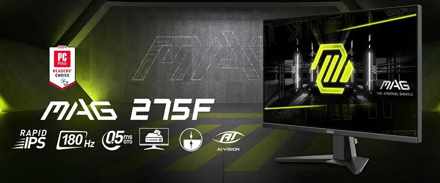 MSI MAG 275F 27″ 180Hz 0,5ms Rapid IPS Adaptive-Sync Full HD Gaming (Oyuncu) Monitör