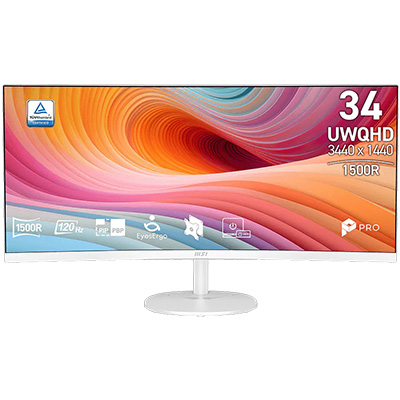 MSI PRO MP341CQW E12 34 inç 120Hz 1ms UWQHD FreeSync Premium VA Kavisli Monitör h1
