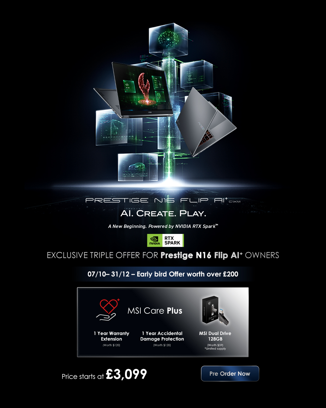 EXCLUSIVE TRIPLE OFFER FOR Prestige N16 Flip AI+ OWNERS