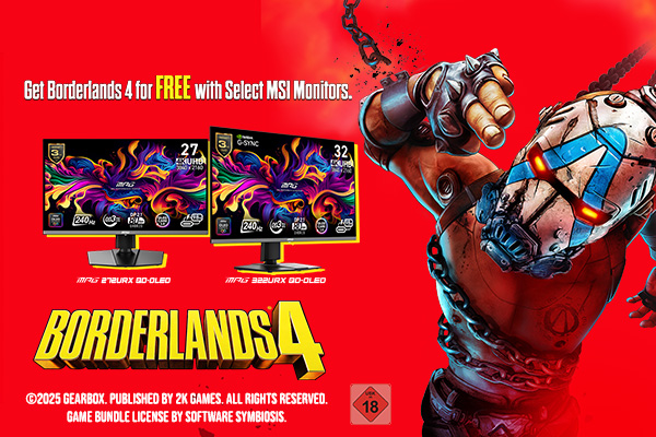 Get Borderlands 4 FREE with Select MSI Gaming Monitors