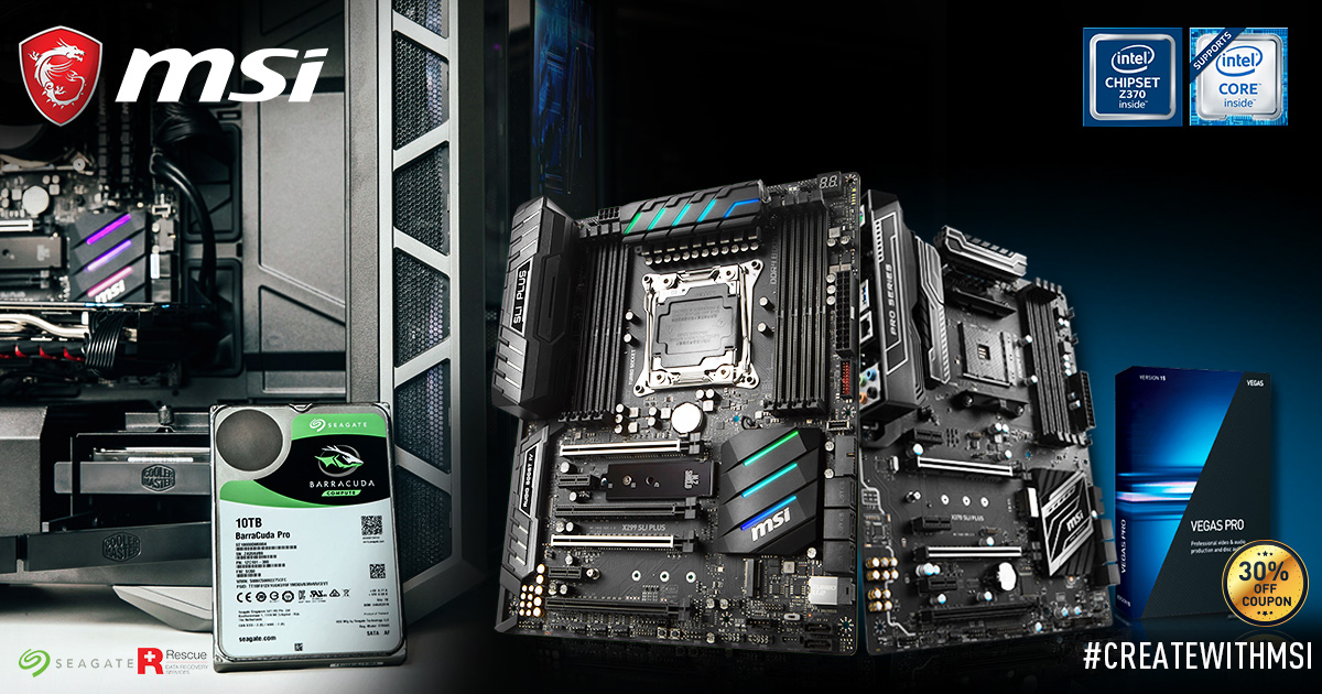 4K Video Editing PC Kits Bundle MSI Motherboard