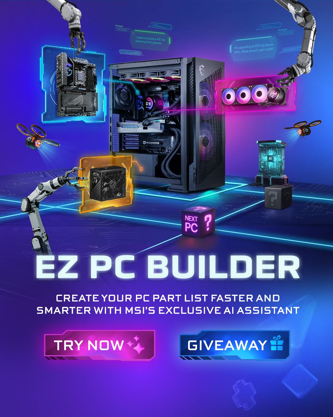 EZ PC BUILDER: Create Your PC Part List with AI | MSI