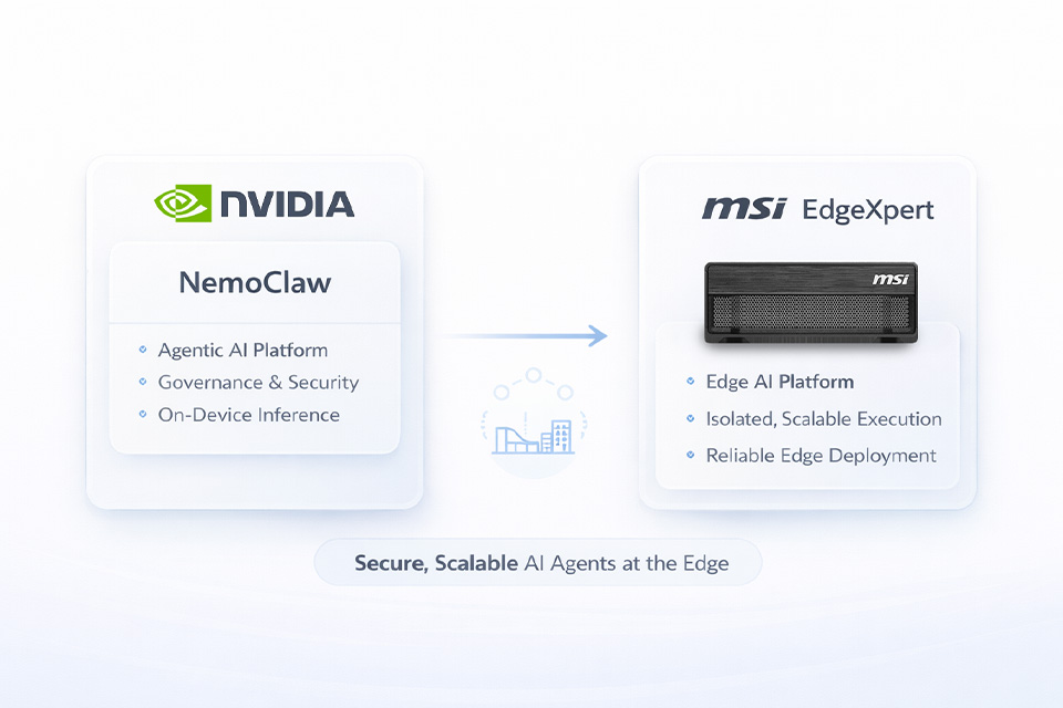 NemoClaw and MSI EdgeXpert together enable secure, scalable AI agents deployed at the edge.