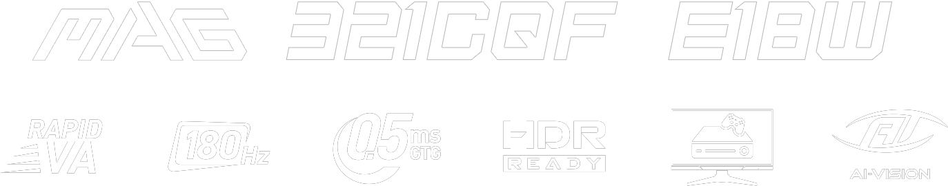 MAG 321CQF E18W Title and feature icons