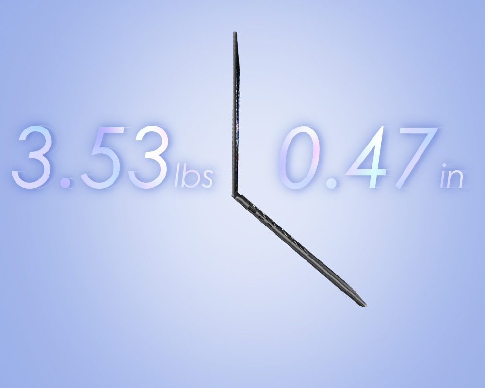 MSI Prestige16 Flip AI laptop only weight 3.53lbs and 0.47in thin